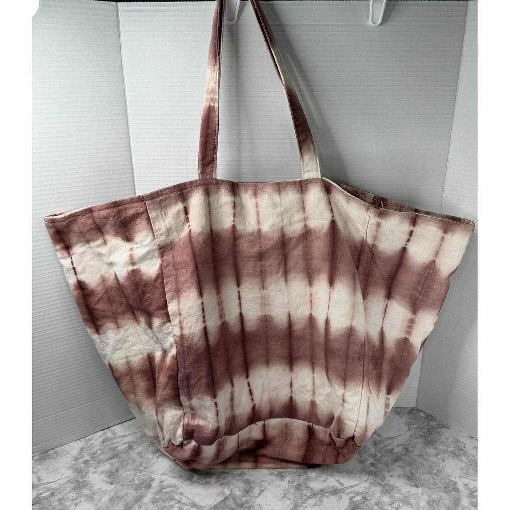 Tie Dye Large Heavy Cotton Canvas Beach Bag Tote Washable Casual Hippie